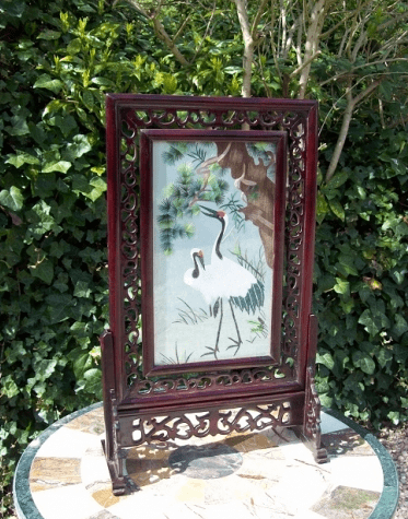 Chinese Silk Table Screen -SOLD-