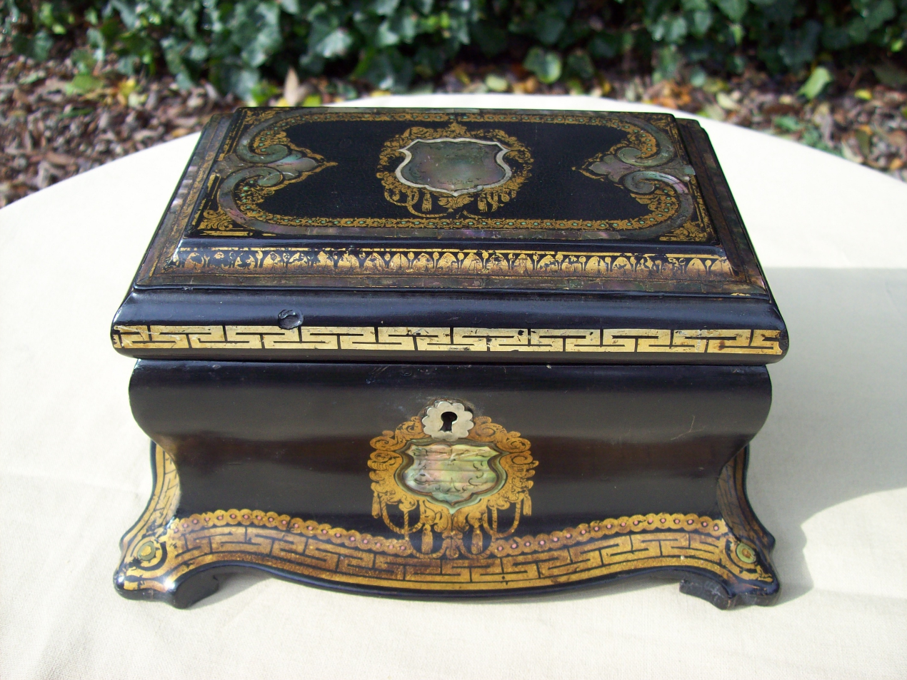 A Victorian Papier Mache Tea Caddy -SOLD-