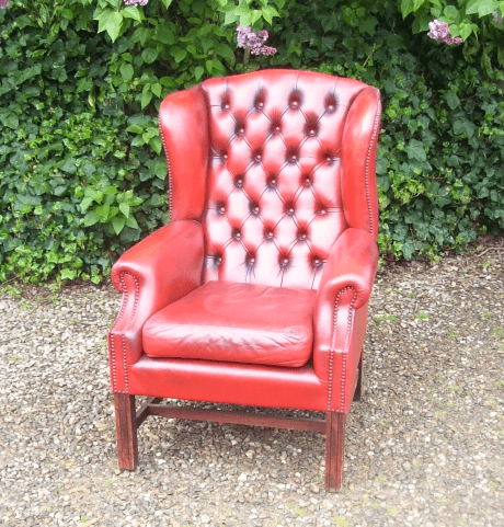 Red Wing Back Chair -SOLD-
