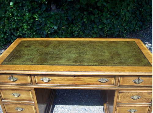 CFA 6372 - An Oak & Yew Twin Pedestal Desk -SOLD-
