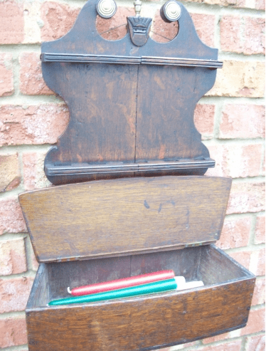 A Georgian Oak Spoon Rack & Candle Box