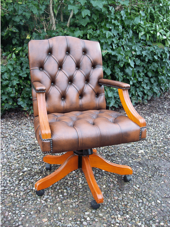 A Leather Gainsborough Desk Chair