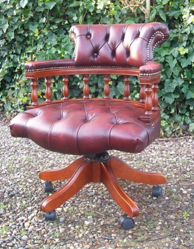 Red Leather Swivel Chair -SOLD-