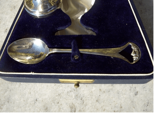 Silver Egg Cup & Spoon -SOLD-