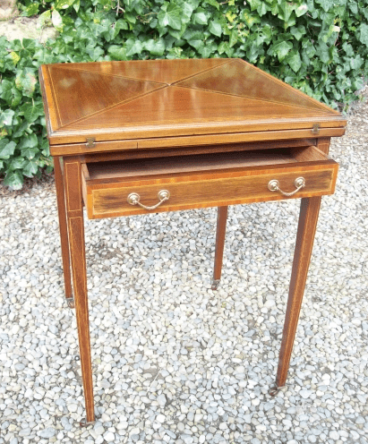 Mahogany Envelope Card Table -SOLD-