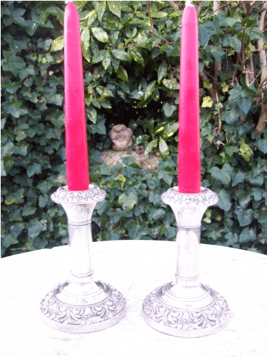 Pair Silver Candlesticks (Birmingham 1906)