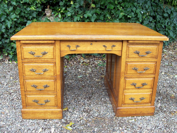 Oak Pedestal Desk -SOLD-