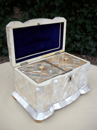 A Mother of Pearl Tea Caddy -SOLD-