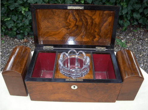 A Victorian Burr Walnut Tea Caddy