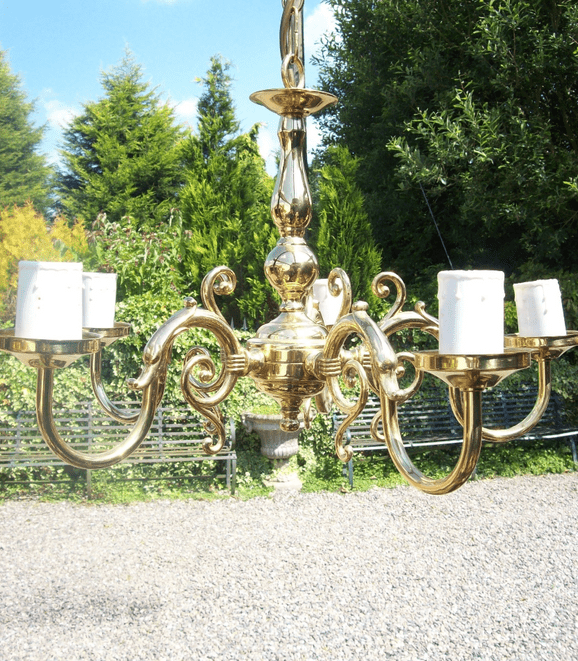  Brass Chandelier -SOLD-