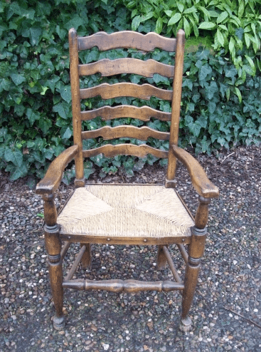 A Set of 8 Ladder Back Chairs -SOLD-