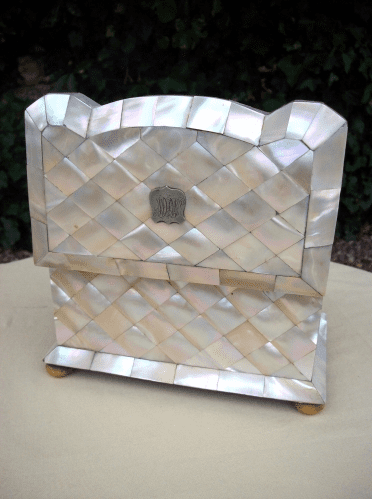 A Mother of Pearl Tea Caddy -SOLD-