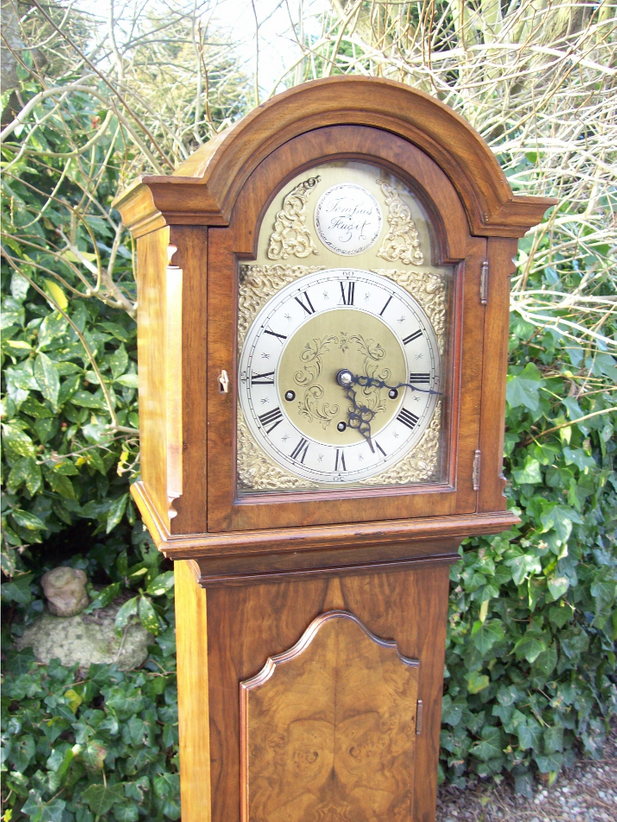 Burr Walnut Grandmother Clock -SOLD-
