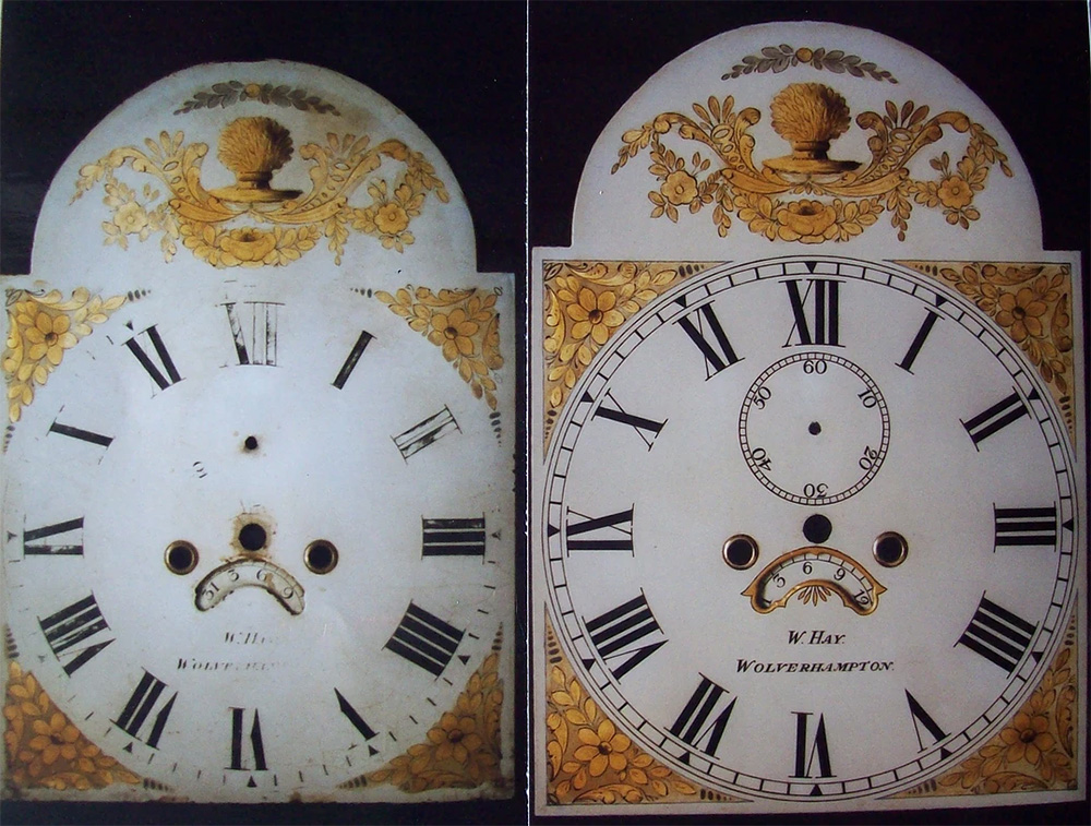 corner farms antique before and after resorting clock