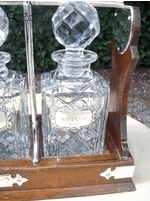 Edwardian Oak Tantalus -SOLD-