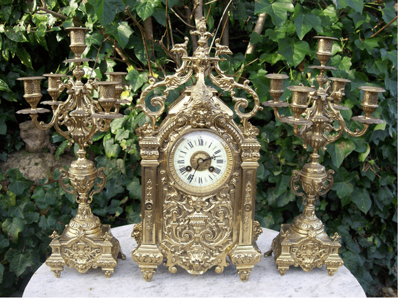 8 Day Clock & Garniture -SOLD-