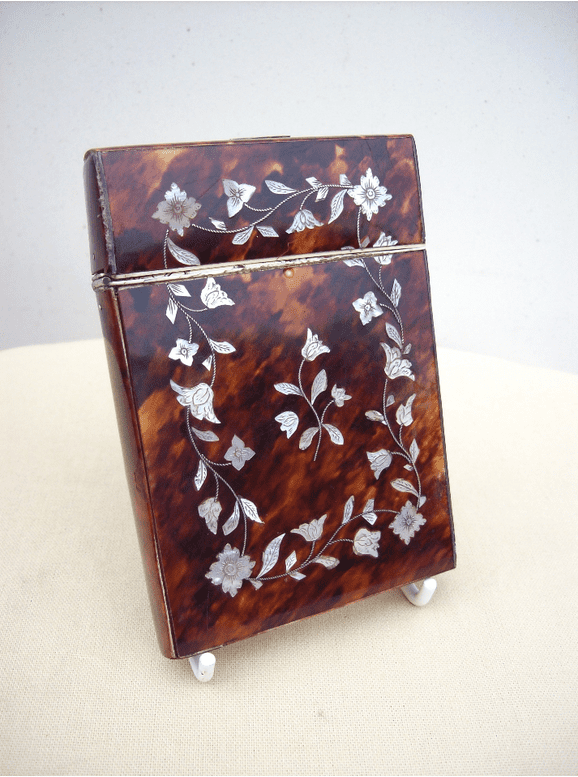A Victorian Tortoiseshell Card Case