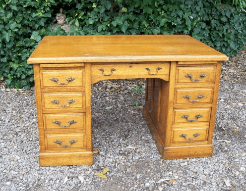 Oak Pedestal Desk -SOLD-