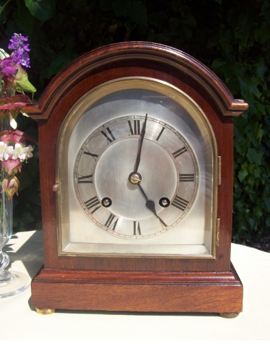 An 8 Day Mahogany Mantle Clock - SOLD -