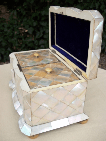 A Mother of Pearl Tea Caddy -SOLD-