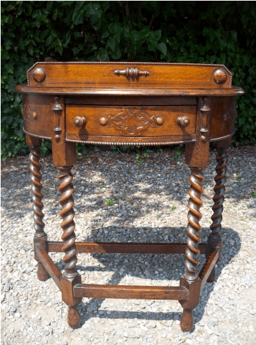 Oak Demi-Lune Side Table -SOLD-