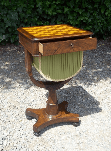 A William IV Rosewood Sewing Chess Table