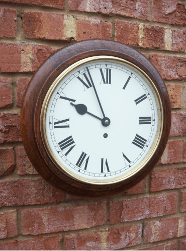 8 Day Oak Wall Clock -SOLD-