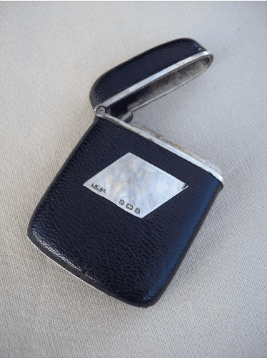 A Victorian Silver/Leather Vesta Case by Samuel M Levi (Birmingham 1900)