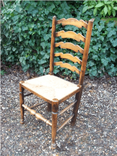 A Set of 6 Oak Ladder Back Chairs -SOLD-