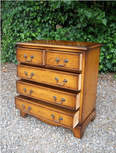 Yew Wood Chest of Drawers -SOLD-