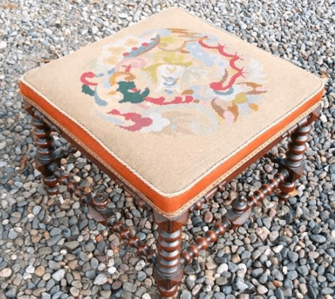 A Walnut Foot Stool