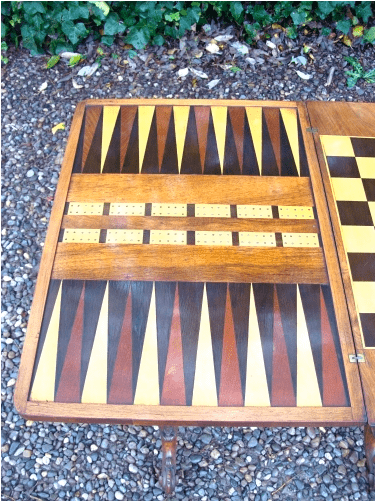  A Victorian Burr Walnut Games Sewing Table