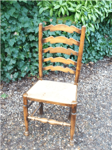 A Set of 6 Oak Ladder Back Chairs -SOLD-