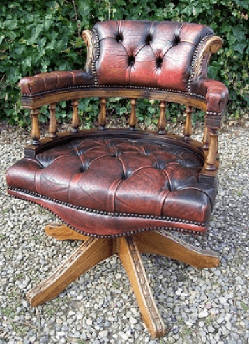 Brown Leather Swivel Chair -SOLD-