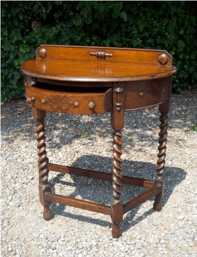 Oak Demi-Lune Side Table -SOLD-
