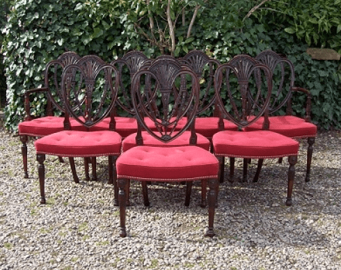 Set of 8 Shield Back Wheatear Chairs