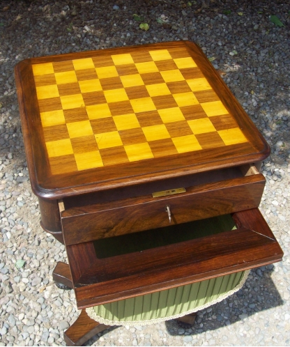 A William IV Rosewood Sewing Chess Table