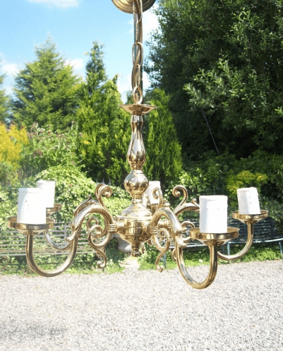  Brass Chandelier -SOLD-