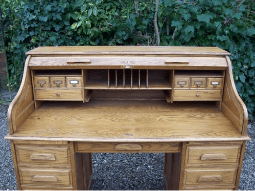 Oak Roll Top Desk -SOLD-
