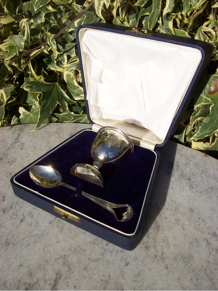 Silver Egg Cup & Spoon -SOLD-