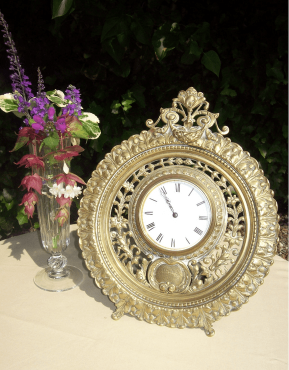 An 8 Day Brass Easel Clock
