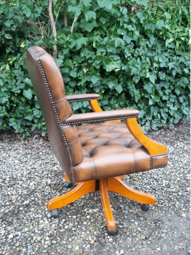 A Leather Gainsborough Desk Chair