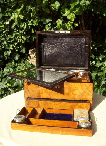 A Victorian Burr Walnut Vanity Box