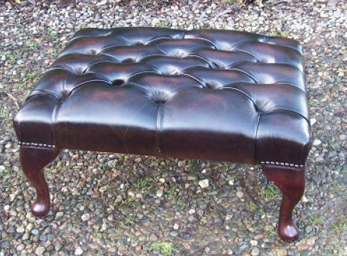 A Brown Leather Foot Stool -SOLD-