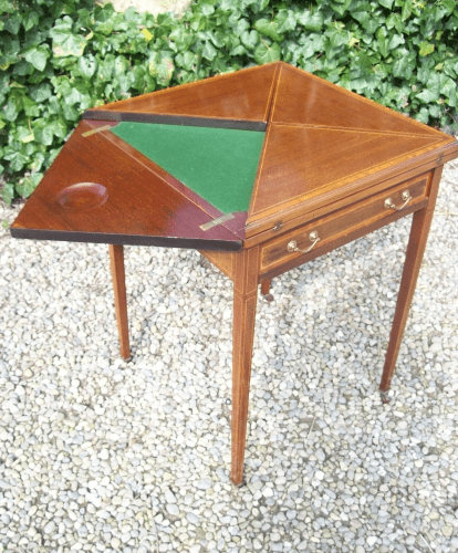 Mahogany Envelope Card Table -SOLD-
