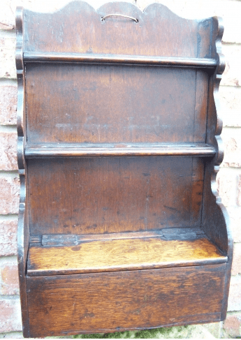 A Georgian Oak Spoon Rack & Candle Box
