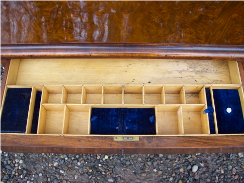  A Victorian Burr Walnut Games Sewing Table
