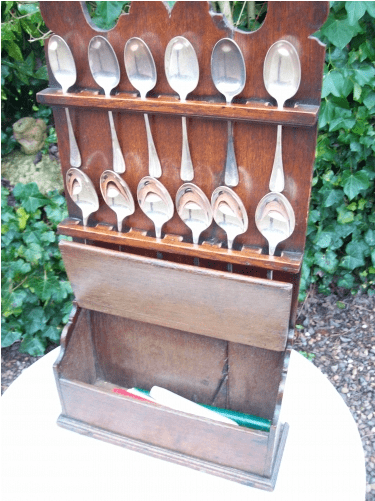 A Georgian Oak Spoon Rack & Candle Box