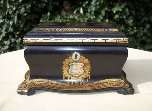 A Victorian Papier Mache Tea Caddy -SOLD-